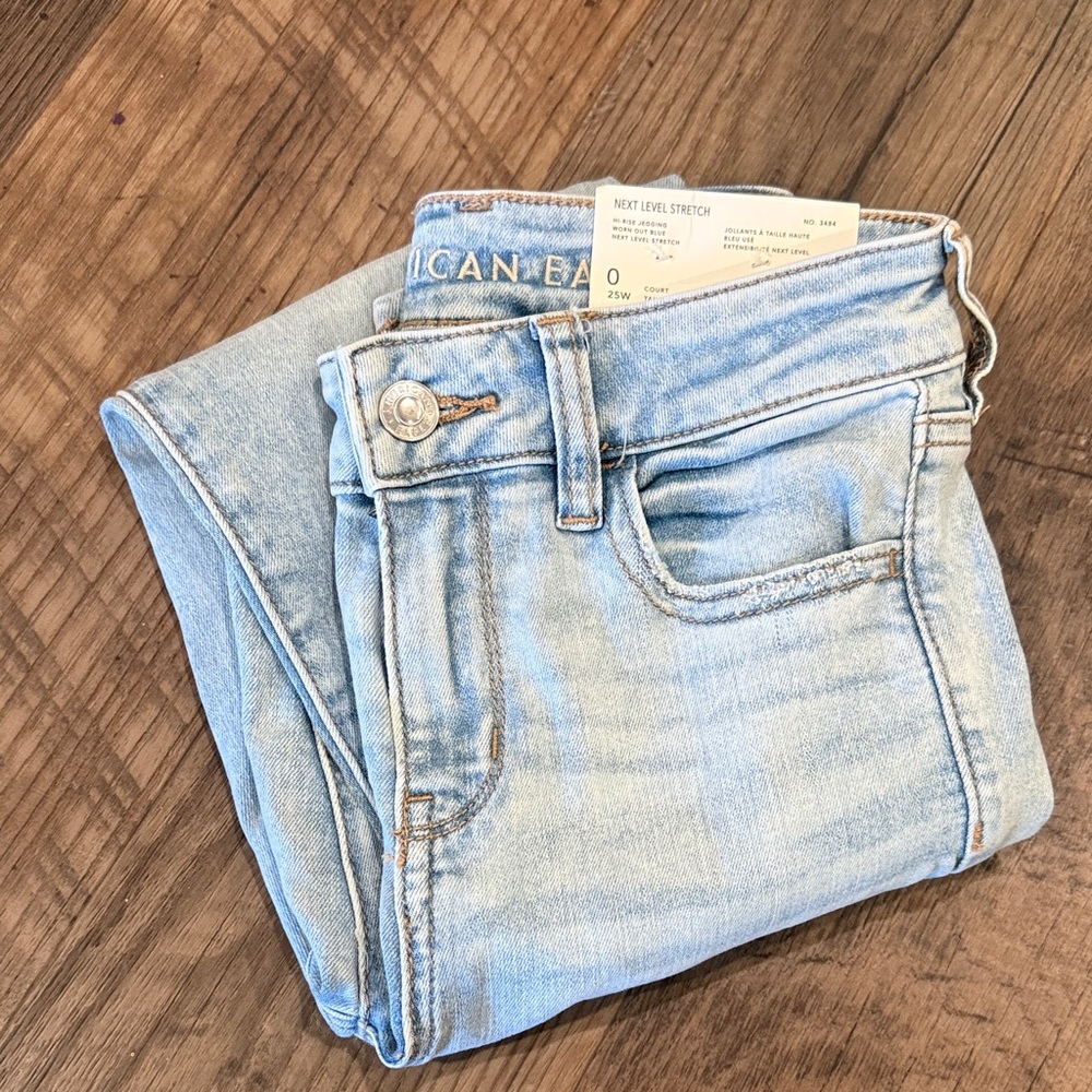 American Eagle Outfitters Sky Blue High rise jegging size 0 Next level stretch